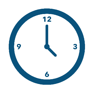 A blue icon of a clock